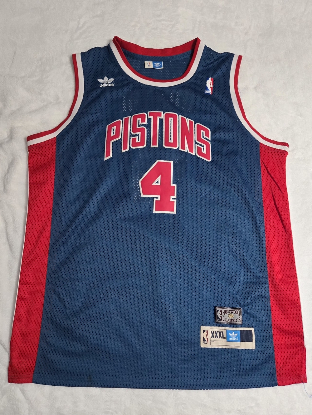 Vintage Joe Dumars #4 Detroit Pistons Adidas Hardwood Classic Jersey 3XL